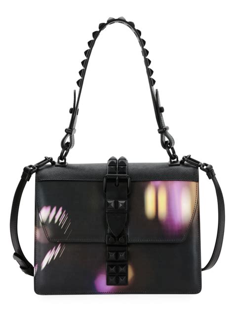 prada elektra city lights printed black|Prada Elektra Shoulder Bag City Lights Printed Leather Medium .